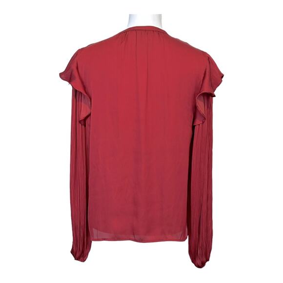 Anthropologie Dolan Left Coast Sloane Blouse Pleated Ruffle Sleeve M - Picture 4 of 12